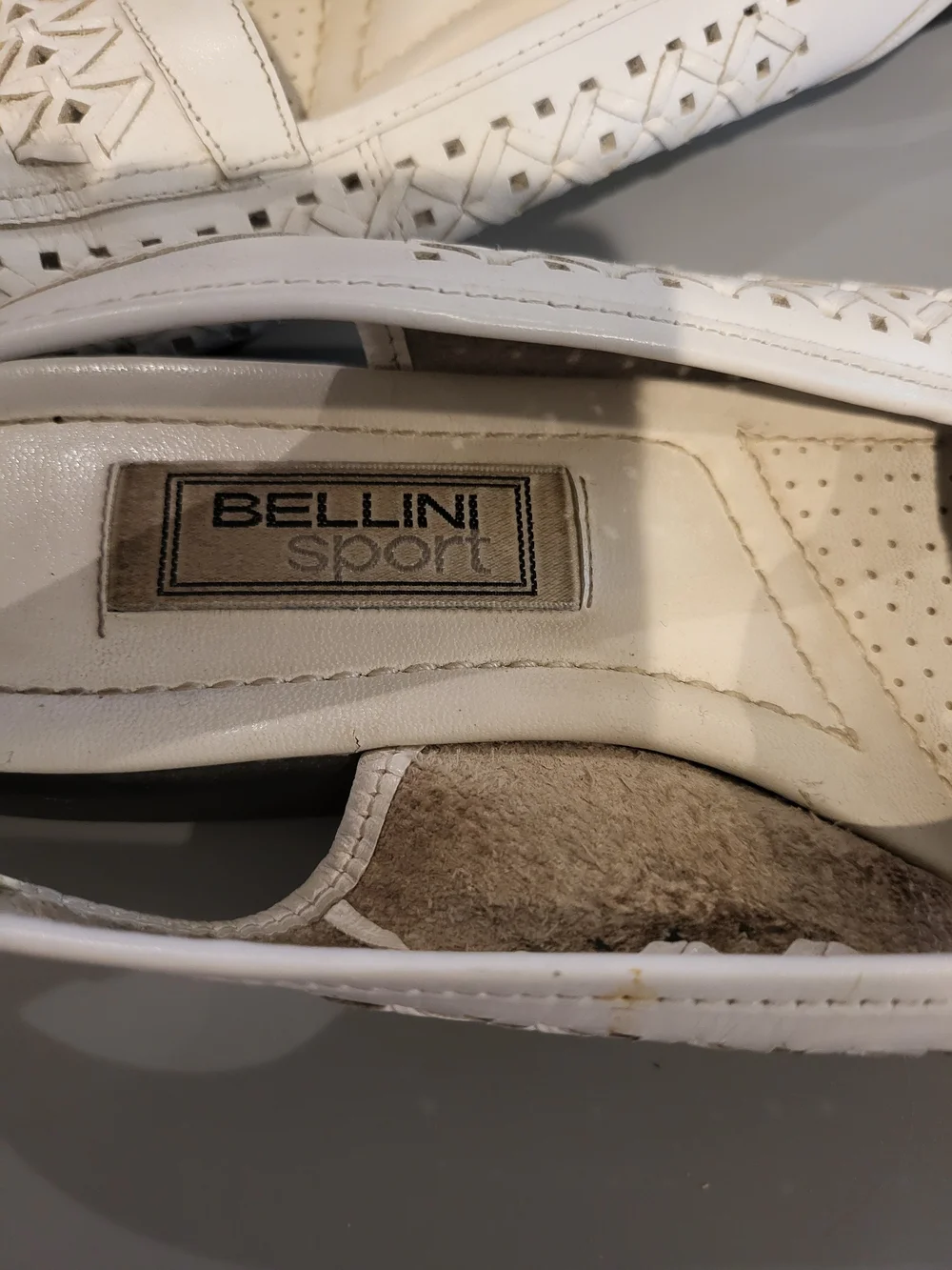 Bellini Breeze White Leather Woven Slingback Flats 7.5W
